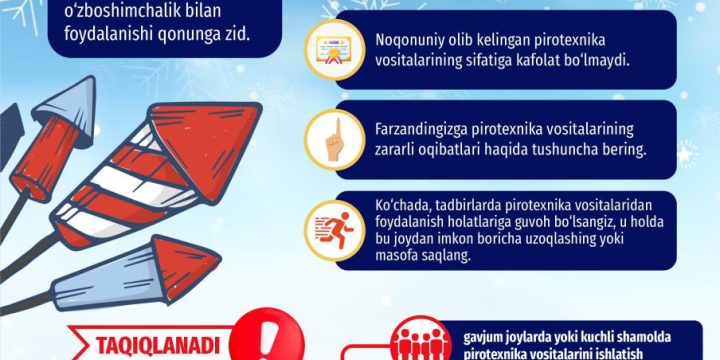 Pirotexnika vositalaridan foydalanishda muhim eslatma va taqiqlar