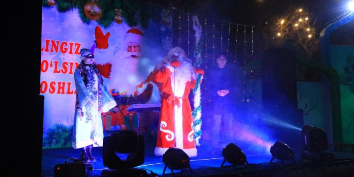 Namangan shahrida musiqali va rang-barang chiroqli bayram archasi ochildi